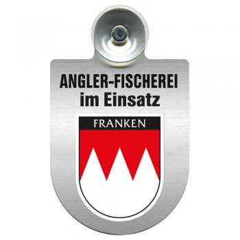 Einsatzschild Windschutzscheibe incl. Saugnapf - Angler-Fischerei im Einsatz - 309373-18  - Region Franken