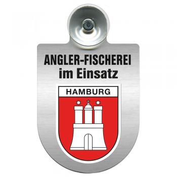 Einsatzschild Windschutzscheibe incl. Saugnapf - Angler-Fischerei im Einsatz - 309373-15  - Region Hamburg