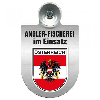 Einsatzschild Windschutzscheibe incl. Saugnapf - Angler-Fischerei im Einsatz - 309373-20  - Region Österreich