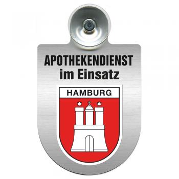 Einsatzschild Windschutzscheibe incl. Saugnapf - Apothekendienst im Einsatz - 309397-15 Region Hamburg