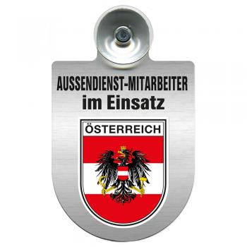 Einsatzschild Windschutzscheibe incl. Saugnapf - Außendienstmitarbeiter im Einsatz - 309366-20 - Region Österreich