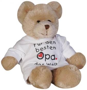 Plüsch - Teddybär mit Shirt - für den besten Opa der Welt - 27031 - Größe ca. 26 cm