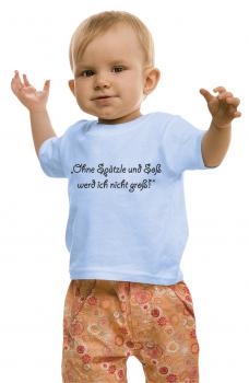 Kinder- T-Shirt mit Print - Ohne Spätzle .... - 08476 - hellblau - Gr. 122/128