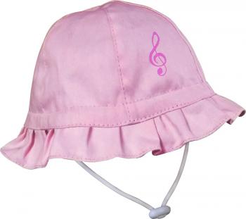Baby-Sommerhut mit niedlicher Einstickung - Notenschlüssel - 60758 rosa