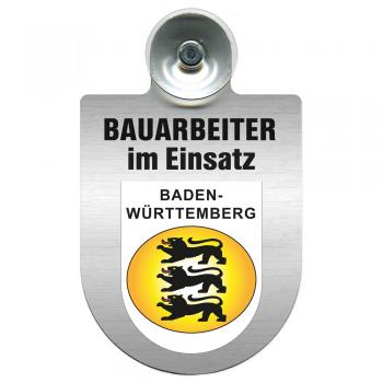 Einsatzschild Windschutzscheibe incl. Saugnapf - Bauarbeiter im Einsatz - 393805 - Region Baden-Württemberg