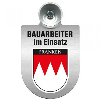 Einsatzschild Windschutzscheibe incl. Saugnapf - Bauarbeiter im Einsatz - 393805 - Region Franken