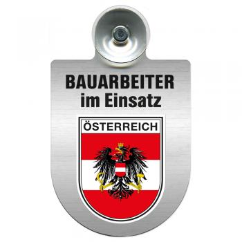 Einsatzschild Windschutzscheibe incl. Saugnapf - Bauarbeiter im Einsatz - 393805 - Region Österreich