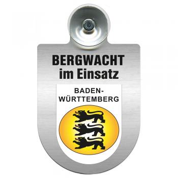 Einsatzschild Windschutzscheibe incl. Saugnapf - Bergwacht im Einsatz - 393807 - Region Baden-Württemberg