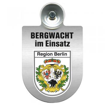 Einsatzschild Windschutzscheibe incl. Saugnapf - Bergwacht im Einsatz - 393807 - Region Berlin