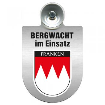 Einsatzschild Windschutzscheibe incl. Saugnapf - Bergwacht im Einsatz - 393807 - Region Franken