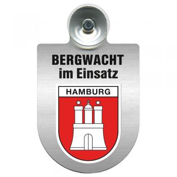 Einsatzschild Windschutzscheibe incl. Saugnapf - Bergwacht im Einsatz - 393807 - Region Hamburg