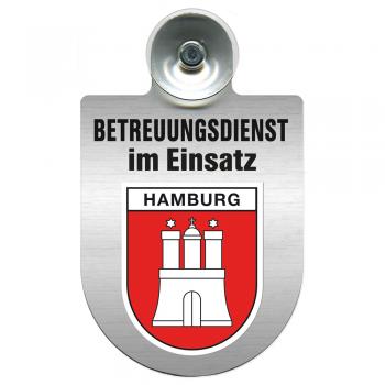 Einsatzschild Windschutzscheibe incl. Saugnapf - Betreuungsdienst im Einsatz - 309728 - Region Hamburg