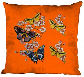 Deko- Kissen mit Print - Schmetterlinge - K06991 Orange