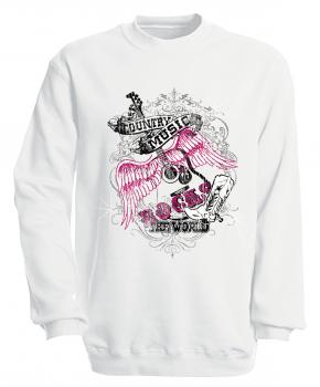 Sweatshirt mit Print - Country Music - S10247 - versch. farben zur Wahl - Gr. weiß / XXL