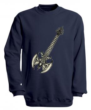 Sweatshirt mit Print - Guitar - S10252 - versch. farben zur Wahl - Gr. Navy / L