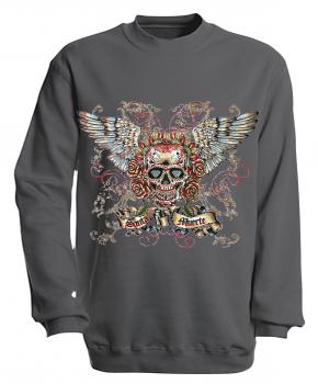 Sweatshirt mit Print - Santa Muerte - versch. farben zur Wahl - S10282 - Gr. grau / XXL