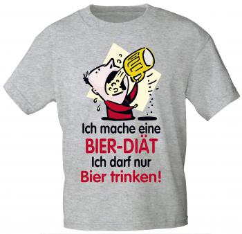 T-Shirt unisex mit Print - Ich mache eine Bier-Diät - 09415 hellgrau - Gr. L
