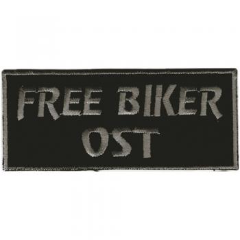 AUFNÄHER Patches Applikation - Free Biker Ost - 03137 Gr. ca. 9 x 4 cm