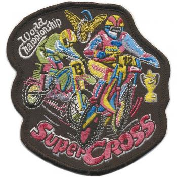 AUFNÄHER - Super Cross - 04972 - Gr. ca. 8 x 8 cm - Patches Stick Applikation