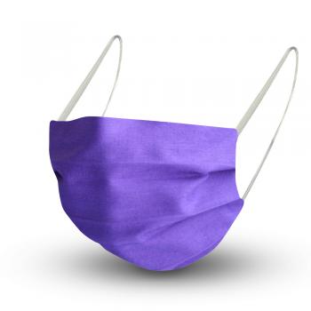 Textil Design-Maske waschbar aus Baumwolle - Unifarben mit Wunschname LILA + Gratiszugabe