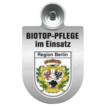 Einsatzschild Windschutzscheibe incl. Saugnapf - Biotop Pflege im Einsatz - 393808 - Region Berlin