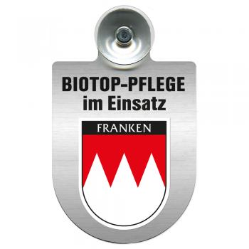 Einsatzschild Windschutzscheibe incl. Saugnapf - Biotop Pflege im Einsatz - 393808 - Region Franken
