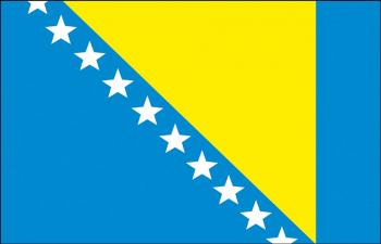 Stockländerfahne - Bosnien - Gr. ca. 40x30cm - 77028 - Schwenkflagge Dekofahne