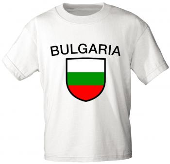 Kinder T-Shirt mit Print - Bulgarien - 76032 - weiß 122/128