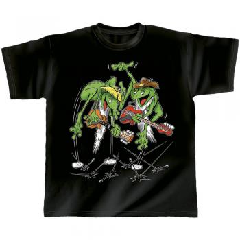 T-Shirt unisex mit Print - Bullet Frogs - von ROCK YOU MUSIC SHIRTS - 10401 schwarz - Gr. L