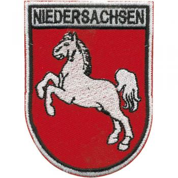AUFNÄHER Applikation Bügelbild Wappen - Niedersachsen - Gr. ca. 6 x 8 cm - 00448