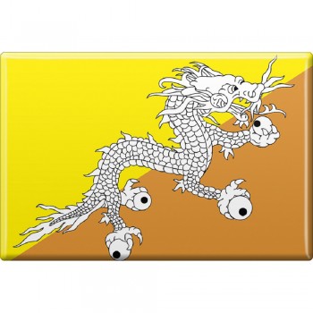 MAGNETBUTTON Länderflagge - BUTAN - Gr. ca. 8 x 5,5 cm (38026)