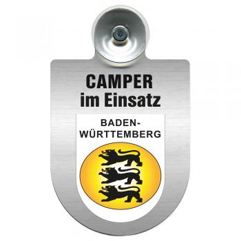 Einsatzschild Windschutzscheibe incl. Saugnapf - Camper im Einsatz - 309764 - Region Baden-Württemberg