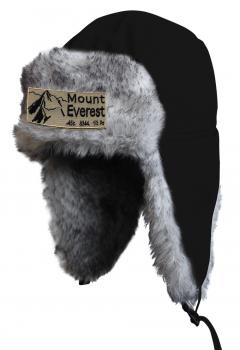 Chapka Pilotenmütze mit Stickerei Mount Everest 60010-15 schwarz - L/XL