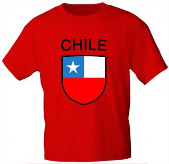 T-Shirt mit Print - Wappen Fahne Chile - 76336 rot Gr.S-3XL