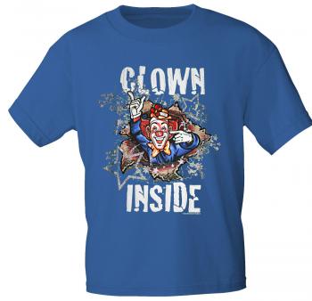 T-Shirt mit Print - Karneval - Clown Inside - 09523 - versch. Farben zur Wahl - Gr. S-2XL blau / S