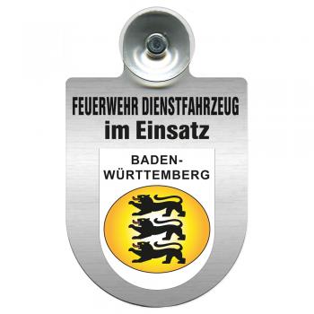Einsatzschild Windschutzscheibe incl. Saugnapf - Feuerwehr Dienstfahrzeug im Einsatz - 393801 - incl. Regionen nach Wahl Region Baden-Württemberg