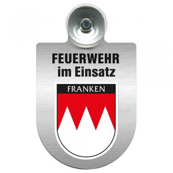 Einsatzschild Windschutzscheibe incl. Saugnapf - Feuerwehr im Einsatz - 309355 - Region Franken