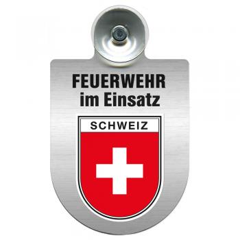 Einsatzschild Windschutzscheibe incl. Saugnapf - Feuerwehr im Einsatz - 309355 - Region Schweiz