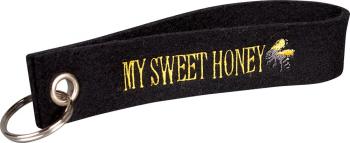 Filz-Schlüsselanhänger mit Stick My sweet Honey Gr. ca. 17x3cm 14472 schwarz