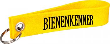 Filz-Schlüsselanhänger mit Stick Bienenkenner Gr. ca. 17x3cm 14476 gelb