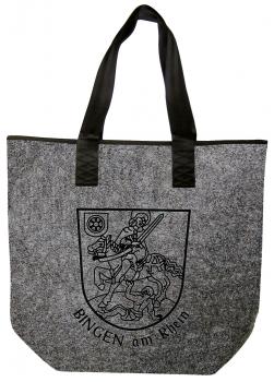 Filztasche mit Einstickung Wappen - BINGEN am RHEIN - 26174 - Shopper Tasche Umhängetasche Bag
