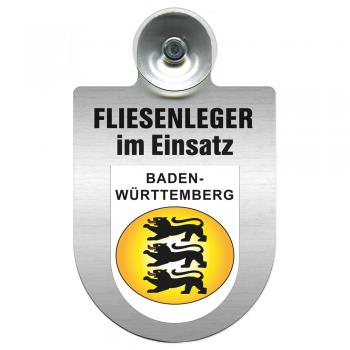 Einsatzschild Windschutzscheibe incl. Saugnapf - Fliesenleger im Einsatz - 393811 - Region Baden-Württemberg