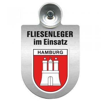 Einsatzschild Windschutzscheibe incl. Saugnapf - Fliesenleger im Einsatz - 393811 - Region Hamburg