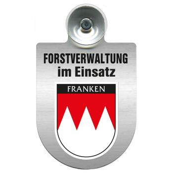 Einsatzschild für Windschutzscheibe incl. Saugnapf - Forstverwaltung im Einsatz - 309732-18 Region Franken