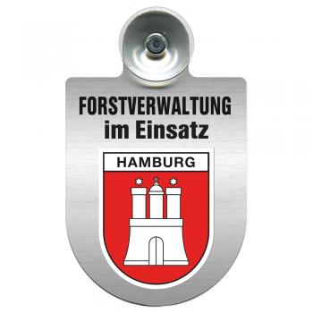 Einsatzschild für Windschutzscheibe incl. Saugnapf - Forstverwaltung im Einsatz - 309732-15 Region Hamburg