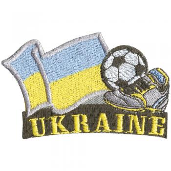 AUFNÄHER Applikation Bügeltransfer Patches - Fußball Ukraine - 77935 - Gr. ca. 8 x 5 cm