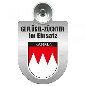 Einsatzschild Windschutzscheibe incl. Saugnapf - Geflügelzüchter im Einsatz - 309362-18 Region Franken