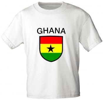 Kinder T-Shirt mit Print - Ghana - 73054 - weiß - Gr. 122/128