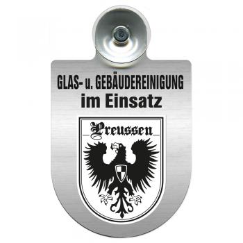 Einsatzschild für Windschutzscheibe incl. Saugnapf - Glas- u. Gebäudereinigung im Einsatz - 309399-19 Region Preussen