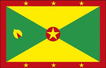 Autoscheibenfahne - Grenada - Gr. ca. 40x30cm - 78055 - Flagge mit Klemmstab - Autoländerfahne